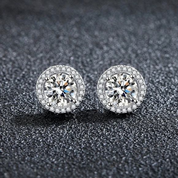 Certified Stunning Moissanite Stud Earrings - Picture 2 of 5